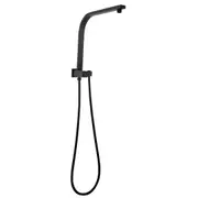 ACA Bathroom Black Square Shower Gooseneck Wall Arm Diverter 1.5m SUS Hose
