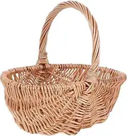 FUNOMOCYA Weaving Baskets Party Favor Buckets Natural Woven Basket DIY Woven Basket Outdoor Picnics Handmade Woven Basket Mini Picnic Basket Thanksgiving Napkins Dinner Light Brown Wicker