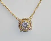 Judith Ripka Gold Clad Sterling Diamonique Necklace NEW IN BOX