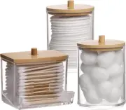 Qtips Holder Bathroom Container, 10/7 OZ Cotton Ball/Swabs Dispenser, Apothecary