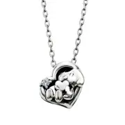 White Clover Snoopy PEANUTS Necklace Silver 925 Surgical Stainless Steel Heart