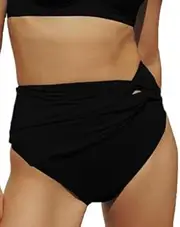 [HYTENSUN] Women's Ruched Bikini Bottoms Sexy Bow Cheeky Solid Swimsuit Bottom