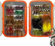 Fly Fishing for Trout | Saltwater Lures Set - Fly Lures Tackle Bait Kit Trout Bass Assortment with Box for Dry Wet Fishing Gear