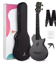 Enya Concert Ukulele Nova U 23’’ Carbon Fiber Travel Ukulele with Beginner Kit,b