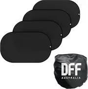Direct From Factory Car Window Sun Shade (4 Pack) - 20"x12" (50x30cm) Storage Pouch Included - Cling Sunshade for Car Side Windows - Sun, Glare & UV Rays Protection for Baby, Child - Easy Installation