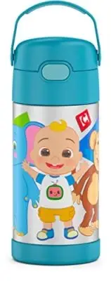 THERMOS FUNTAINER 12 Ounce Stainless Steel Vacuum Insulated Kids Straw Bottle, C