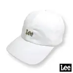 LEE 休閒LOGO棒球帽 白色 鴨舌帽 可調式