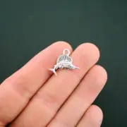8 Swordfish Charms Antique Silver Tone 2 Sided Fabulous Detail - SC5974
