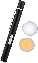 KEWAYO USB Rechargeable Mini LED Flashlight, Dual Light Source Pocket Small Handy LED Torch Pen Flashlight with Stainless Steel Clip for Home and Outdoor Activities (Black)