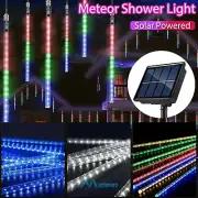 360° Solar LED Rain Shower Tree String Lights 8 Tubes Garden Xmas Party Decor