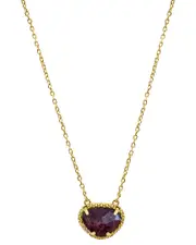 Adornia Fine Jewelry 14K Over Silver 2.00 ct. tw. Garnet January Birthstone Necklace