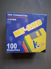IBM Formatted 100 Color Floppy Disks SEALED BOX NEW 1.44MB MF-2HD KHypermedia