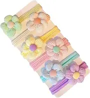 Baby Hair Elastics, Baby Girl Hair Elastics | 6 Flower Hair Bands for Kids, Lightweight Hair Bands for Girls, Ponytail Holders for Hair