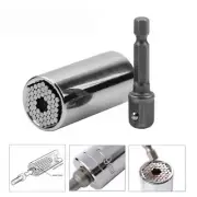Universal Socket Wrench With Power Drill Adapter 7-19mm 2 Pieces Set