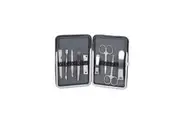9pc Geoffrey Beene Stainless Steel Manicure Set w/ Case Grooming Kit Black