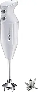 Bamix ONE Stick Blender Set with multi-purpose stainless steel blade, 160 Watts, 2 Speeds, Made in Switzerland, White