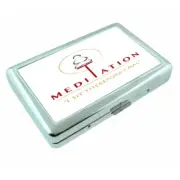 Meditation Em1 Silver Metal Cigarette Case RFID Protection Wallet