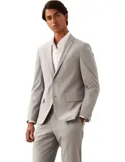 [Calvin Klein] X-Slim Suit Jacket Plain in Marl Grey