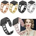 For Fitbit Versa 3 / Sense Watch Band Metal D-link Bracelet Lady's Wrist Strap