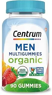 Centrum Men's Organic Multigummies, Men's Multivitamin Gummies, Organic Multivitamin for Men with Essential Nutrients for Immune Support, Energy, and Muscle Function(1)(2) - 90 Count
