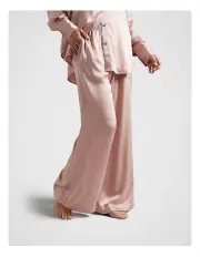 [Fine Day] Pure Silk Wide Leg Pant in Blush