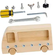CIYODO 1 Set Wooden Car Educational Early Learning Tightening Screws for Skill Development Includes Screws Screwdriver and Wrench for Enhanced Motor Skills and Imagination