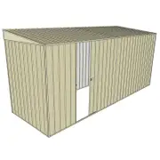 Build-a-Shed 1.5 x 4.5 x 2m Single Sliding Side Door Skillion Shed - Cream