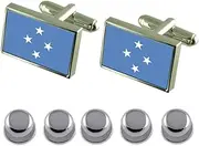 [Select Gifts] Shirt Dress Studs Micronesia Flag Cufflinks