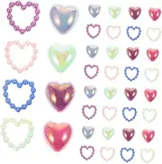 WOONEKY 1 Pack Kawaii Heart Shaped Pearl Nail Charms Flat Back Imitation Pearl Embellishments for Nail Art Scrapbooking Crafting Supplies Pack