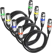 3 Pin XLR Cables Male Female XLR Patch Cable, XLR Cable Microphone Wire Extension Connectors for Stage Lights Dmx Signal Connection（ 4Pack 10ft/ 3m）