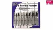 9pc Hollow Punch Set Leather Hole Punching Tool Gasket Cutter Hardened CK608303