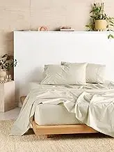 Linen House 300TC Cotton Percale Queen Bed Sheet Set, Linen