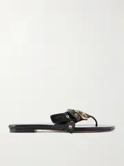 [Chloé] Chloé - Mae Buckle-embellished Leather Flip Flops - Black - IT35 IT 35 Black