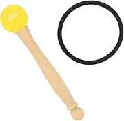 NULYLU 1 Set Singing Bowl Mallet with Rubber Head Wooden Handle Includes Durable Singing Bowl Accessories for Easy Percussion Lightweight Portable Design for Musicians