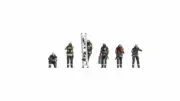 N44500 Noch Z Gauge Fire Brigade (6) Figure Set