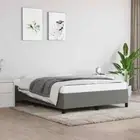 Bed Frame Dark Grey 137x190 cm Double Fabric
