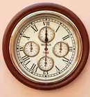 Wooden Look, (Brown) 16'' inch, Vintage Antique Style World Wall Clock décor