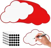 Pack of 100 Moderation Cards Clouds, Presentation Cards Set, Index Cards, Large Flip Chart Paper with 120 Self-Adhesive Velcro Tape for Notes, Office, School, Presentation, Conversation Lecture