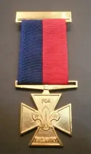 SCOUTS OF BELIZE - Scout Leader / Commissioner GILT CROSS FOR GALLANTRY MEDAL