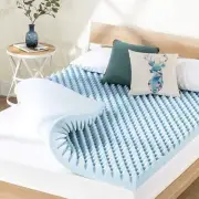 Memory Foam Mattress Topper 4" Egg Crate with Cooling Gel, Mattress Pad