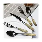 TWEE Black Gold Silverware Set for 4 Unique 18/10 Stainless Steel 20 Flatware...