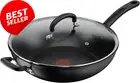 Non-Stick Hard Anodized Wok 32Cm with Lid Cooking Pan Durable
