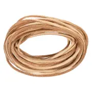 5.5 Yard 2mm Flat Leather Cord, Leather Lacing Strips for DIY Crafts Light Brown