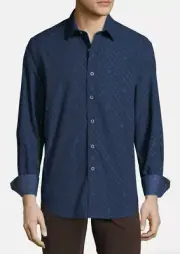 Robert Graham Adair Woven Sport Shirt XL NWT Orig $198 Blue