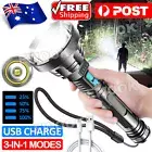 High Powered LED Flashlight Super Bright Torch USB Rechargeable Lamp