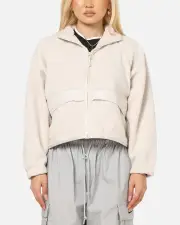 [Nike] Nike Women's Sportswear Sherpa Jacket Lt Orewood Brown - Size M M Lt Orewood Brn