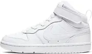 [Nike] Boys’ Court Borough MID 2 (PSV) Trail Running Shoes, White (White/White-White 100)