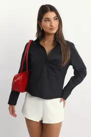 Black Smart Fit Shirt - Size 16XL, Women's Shirt