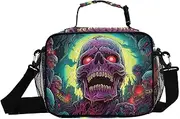 Zombie Glowing Eyes Insulated Lunch Box for Women Men - Ideal for Work, Picnics - Includes Adjustable Shoulder Strap
