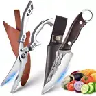 Kitchen Poultry Butcher Knife Scissors Set Boning Knife Meat Cleaver Chef Knife